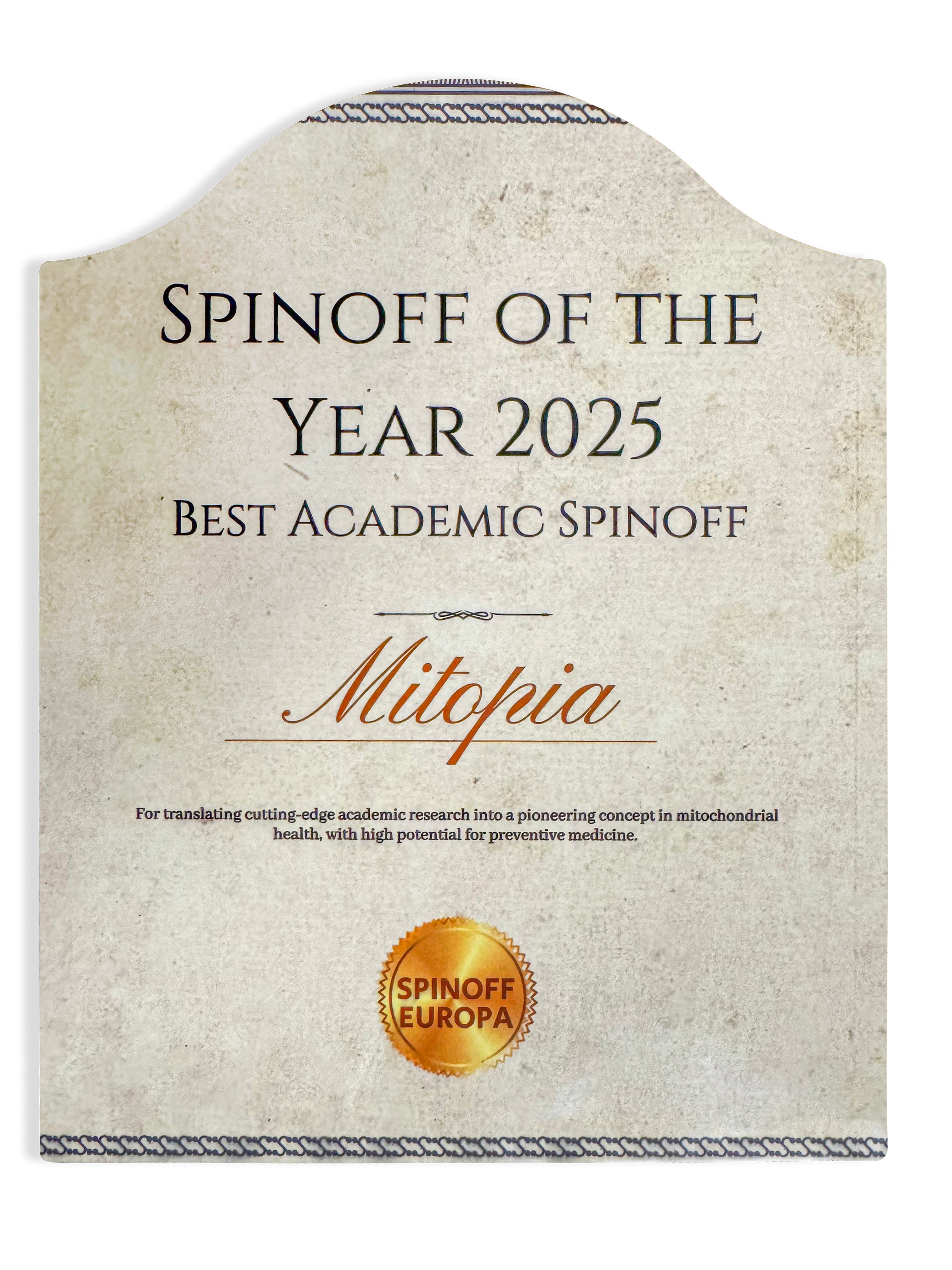 Mitotopia с награда „Best Academic Spinoff“ на Spinoff Conference EUROPA 2025